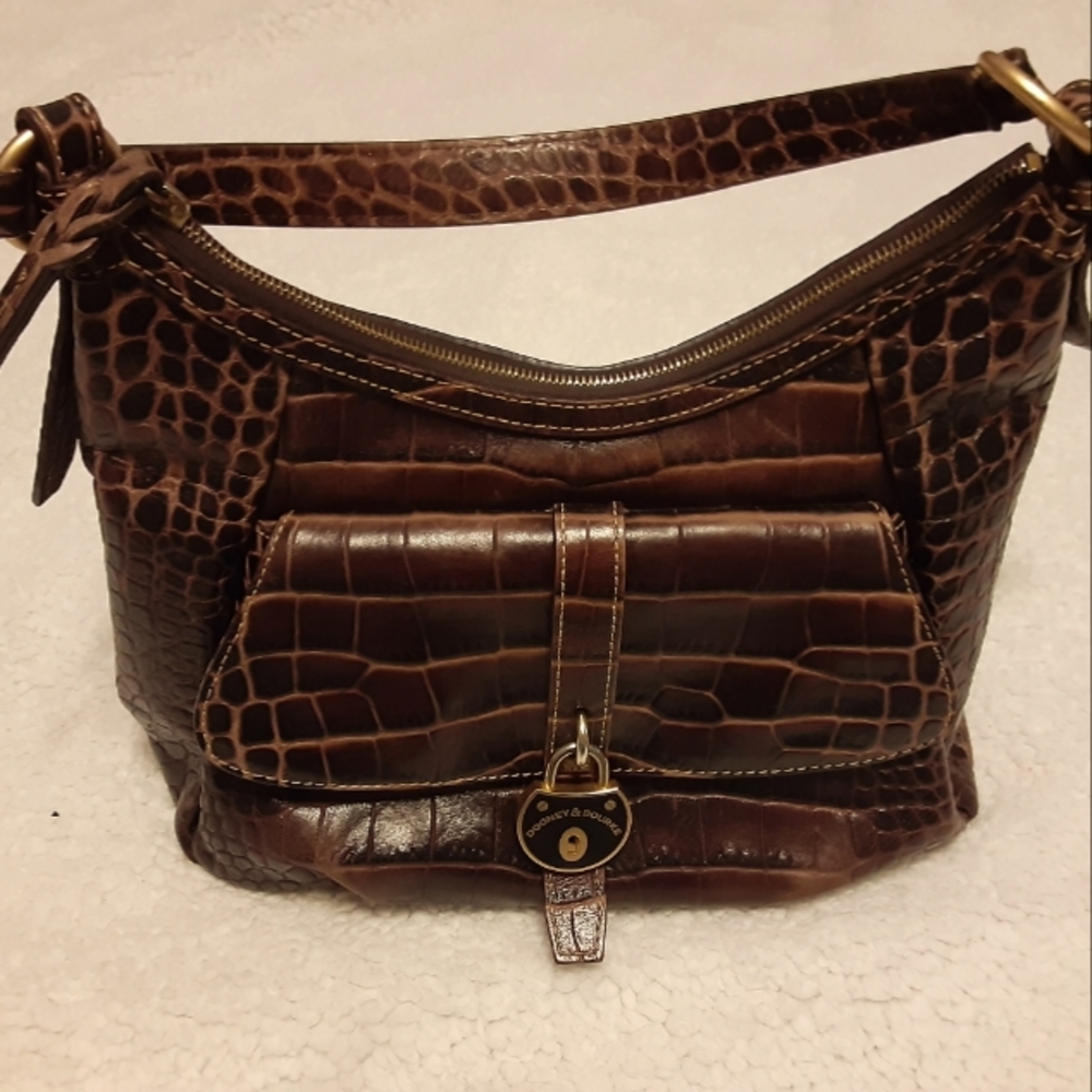 Dooney and Bourke Hobo Croc Print Purse